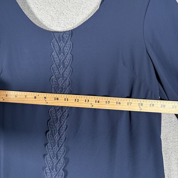 NWT ASTR The Label Shift Dress Mini Womens Sz XL Navy Blue Embroidered Lace - Picture 7 of 13